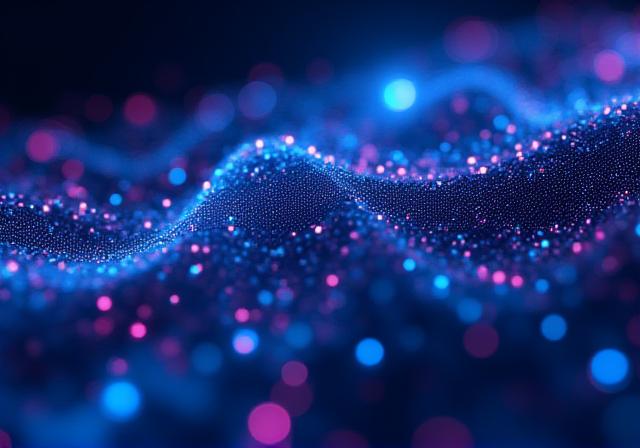 Abstract digital representation of data flows and AI nodes