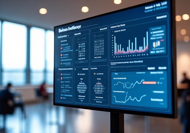 Advanced Business Intelligence Dashboard in a London Corporate Office